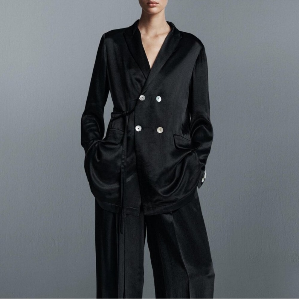 Zara Satin Blazer Jacket
